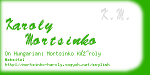 karoly mortsinko business card